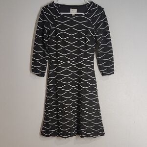 Dark Gray and White Patterned Women's Dress